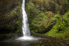 Horsetail Falls along Historic Route 30 in Oregon — scenic waterfall within the Columbia River Gorge National Scenic Area