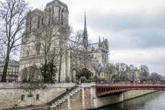 Cathedral Notre-Dame, Paris, France, before the 2019 fire, showcasing its Gothic architecture.