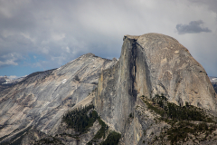 Panoramic views from Glacier Point overlooking Yosemite Valley, including Half Dome and waterfalls.