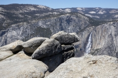 Panoramic views from Glacier Point overlooking Yosemite Valley, including Half Dome and waterfalls.