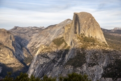 Panoramic views from Glacier Point overlooking Yosemite Valley, including Half Dome and waterfalls.
