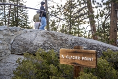 Panoramic views from Glacier Point overlooking Yosemite Valley, including Half Dome and waterfalls.