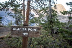 Panoramic views from Glacier Point overlooking Yosemite Valley, including Half Dome and waterfalls.