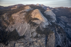 Panoramic views from Glacier Point overlooking Yosemite Valley, including Half Dome and waterfalls.